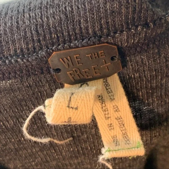 2 for $25 Free People Women Palisades Thermal Pullover Top Gray Large - Picture 6 of 8